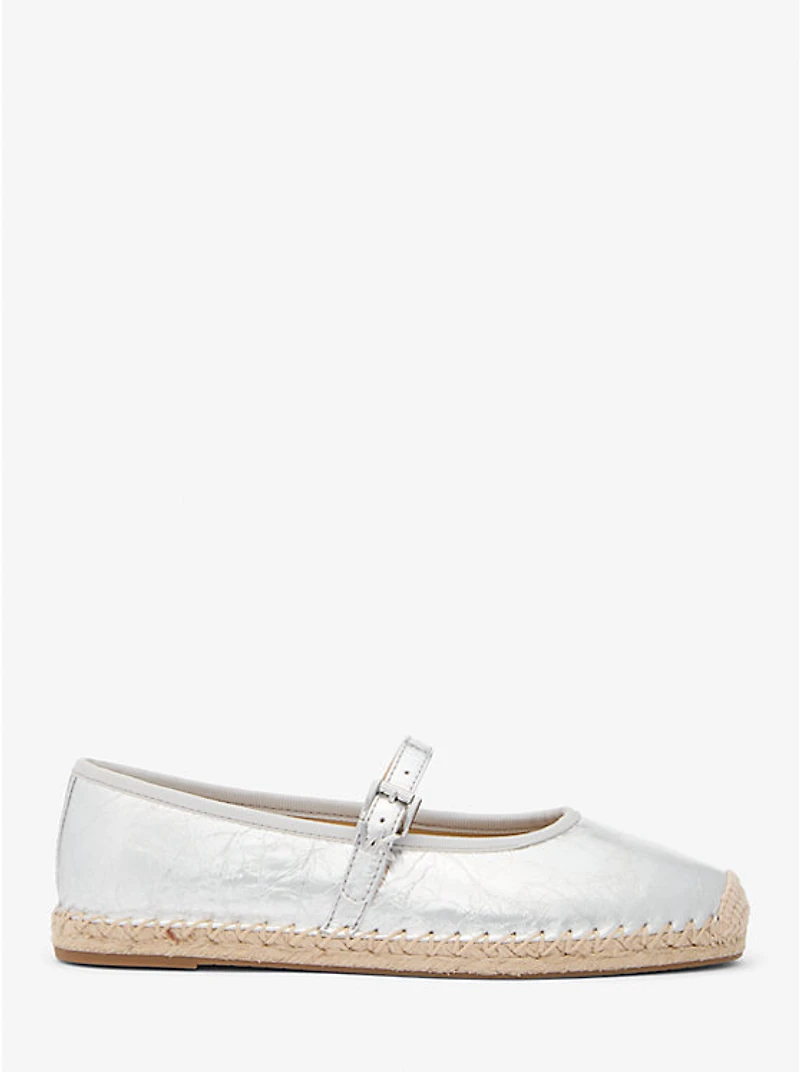 Lynn Metallic Leather Ballet Espadrille