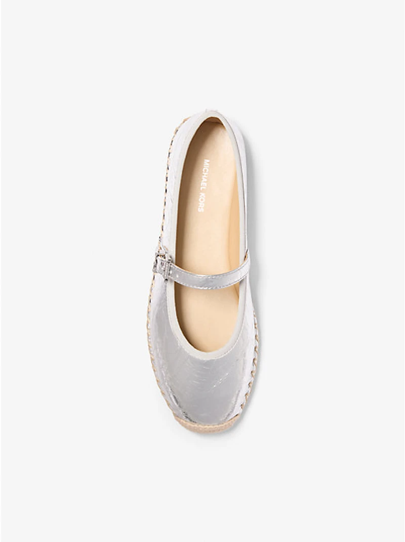 Lynn Metallic Leather Ballet Espadrille
