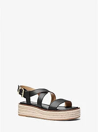 Lynn Leather Platform Espadrille Sandal