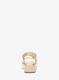 Lynn Metallic Leather Platform Espadrille Sandal