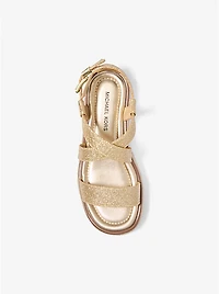 Lynn Metallic Leather Platform Espadrille Sandal
