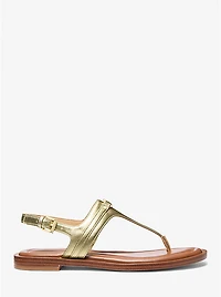 Mandy Metallic Leather T-Strap Sandal