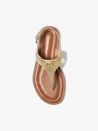 Mandy Metallic Leather T-Strap Sandal