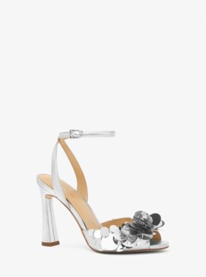 Loretta Sequin Embellished Metallic Sandal