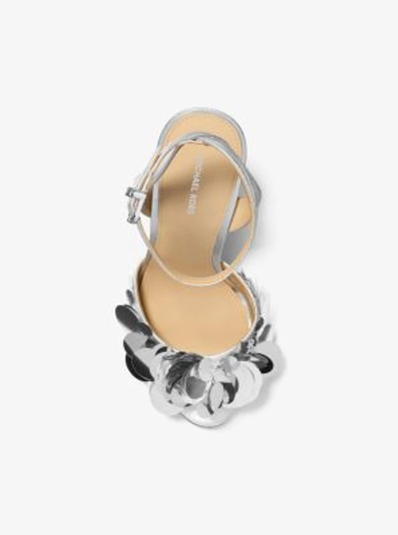 Loretta Sequin Embellished Metallic Sandal