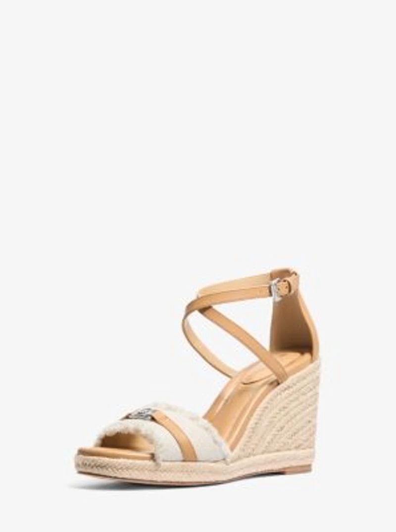Mandy Linen Wedge Sandal