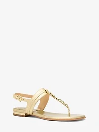 Marcia Embellished Metallic Leather Sandal