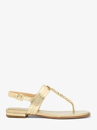 Marcia Embellished Metallic Leather Sandal