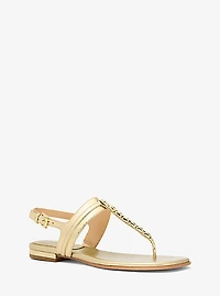 Marcia Embellished Metallic Leather Sandal