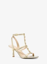 Nara Studded Metallic Leather Sandal