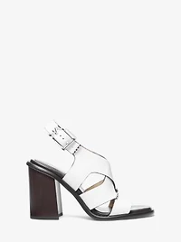 Raven Leather Block Heel Sandal