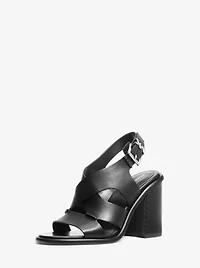 Raven Leather Block Heel Sandal