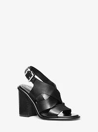 Raven Leather Block Heel Sandal