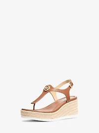 Val Leather Thong Wedge Sandal
