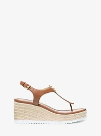 Val Leather Thong Wedge Sandal