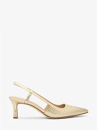 Alora Metallic Snake Embossed Leather Slingback Pump