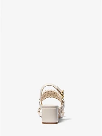 Audrina Woven Block Heel Sandal