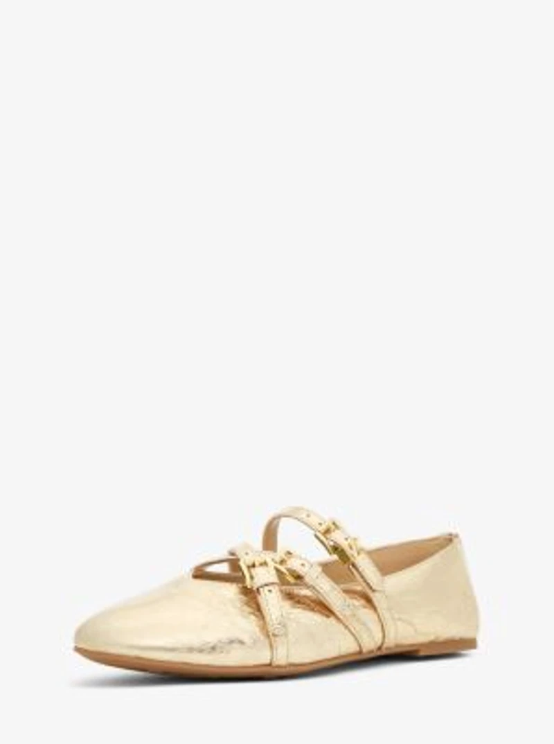 Indy Flex Crackled Metallic Leather Ballet Flat