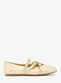 Indy Flex Crackled Metallic Leather Ballet Flat