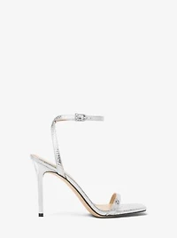 Liana Metallic Snake Embossed Leather Sandal