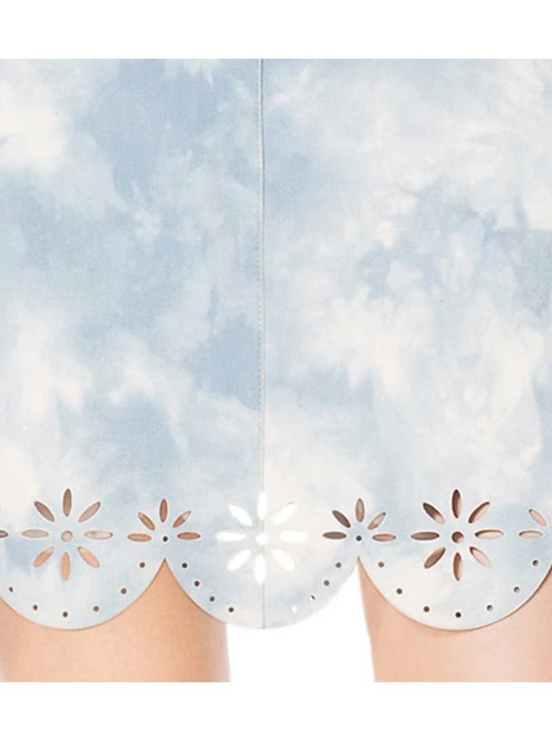 Tie-Dye Scalloped Suede Shift Dress