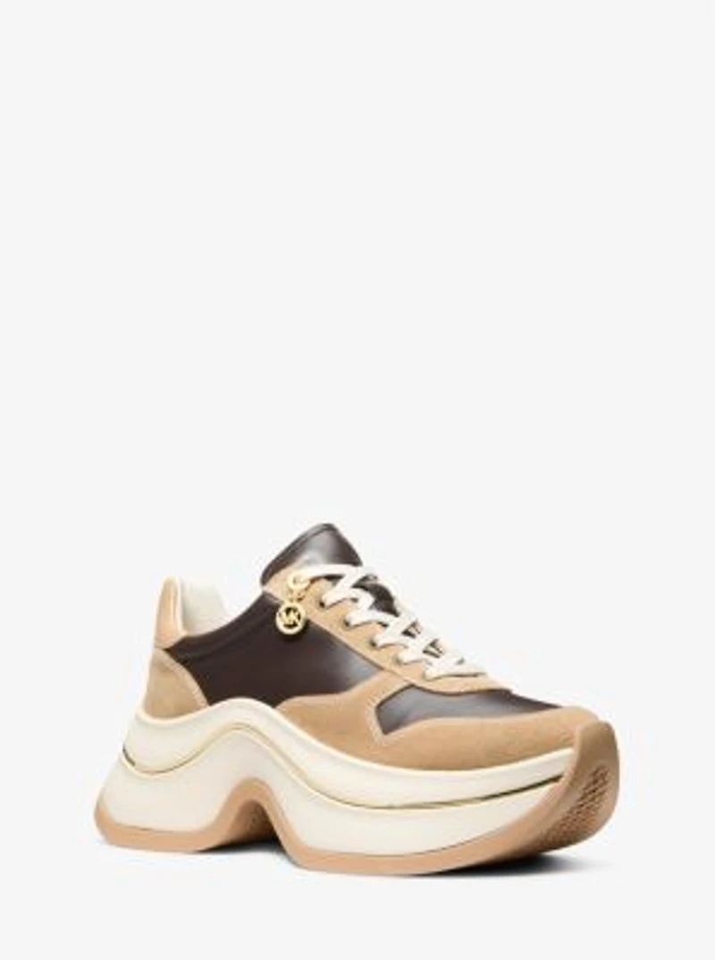 Arla Leather and Suede Trainer