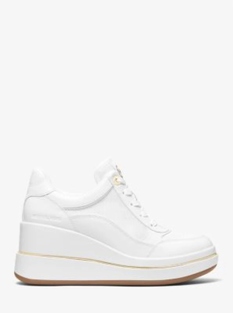 Emmy Leather and Mesh Wedge Trainer