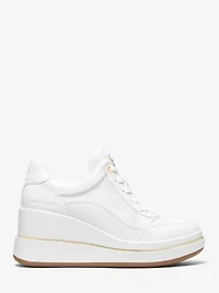 Emmy Leather and Mesh Wedge Trainer