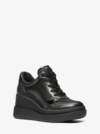 Emmy Leather and Mesh Wedge Trainer
