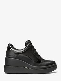 Emmy Leather and Mesh Wedge Trainer