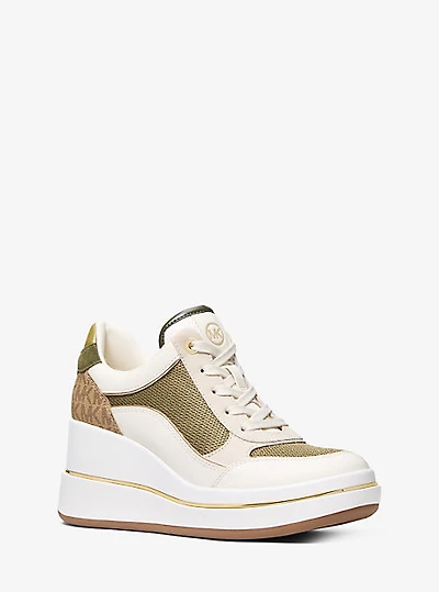 Emmy Mixed-Media Wedge Trainer