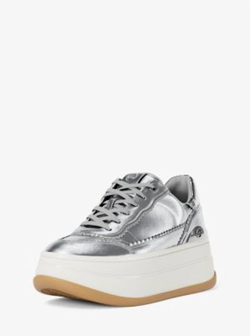 Hayes Embellished Metallic Leather Platform Sneaker