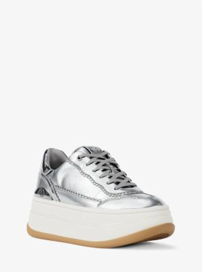 Hayes Embellished Metallic Leather Platform Sneaker