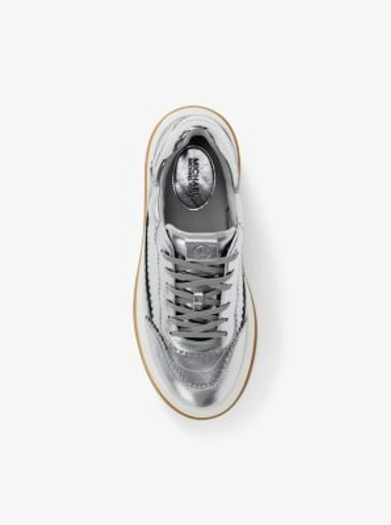 Hayes Embellished Metallic Leather Platform Sneaker