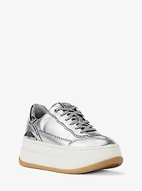 Hayes Embellished Metallic Leather Platform Sneaker