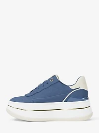 Hayes Crocodile Embossed Suede Platform Sneaker