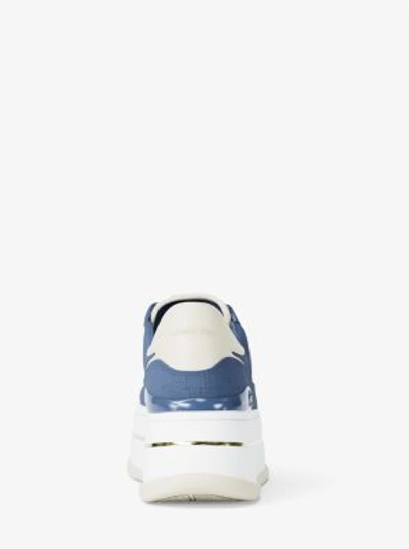 Hayes Crocodile Embossed Suede Platform Sneaker