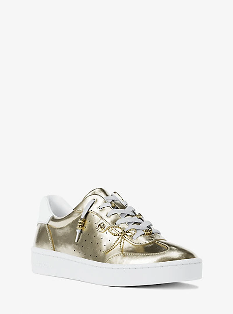 Scotty Embellished Metallic Leather Sneaker