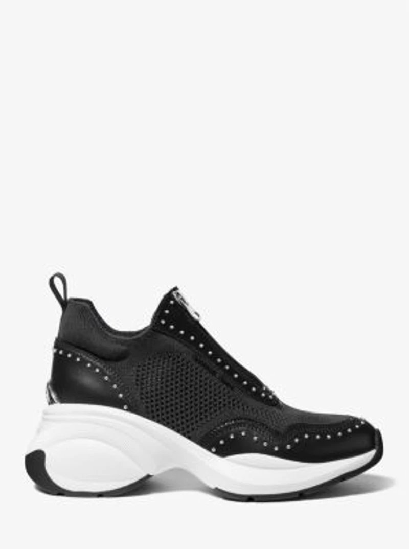 Zuma Studded Mixed-Media Trainer