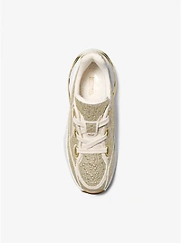Toni Embellished Linen Blend Trainer