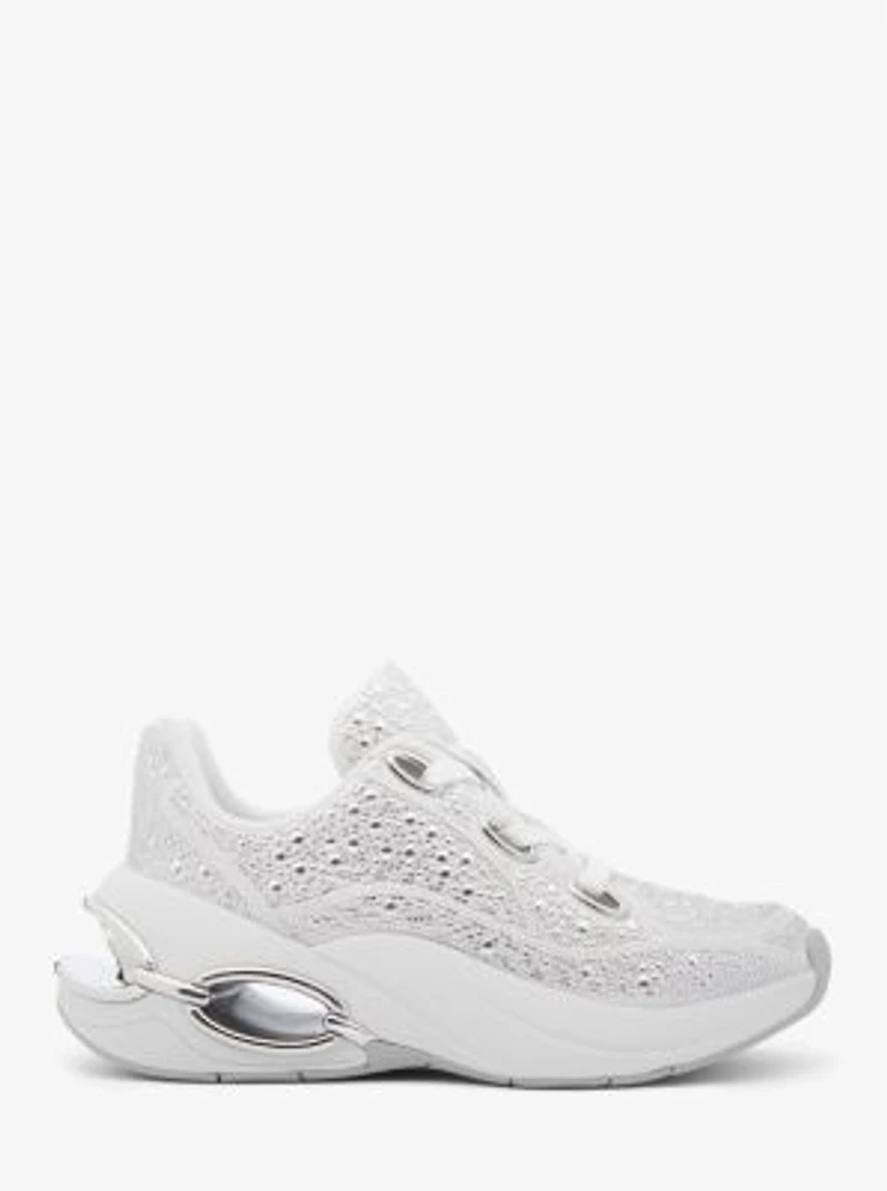 Toni Embellished Linen Blend Trainer