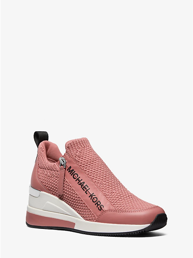 Willis Textured Stretch-Knit Trainer