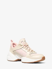 Bowie Signature Logo and Leather Trainer