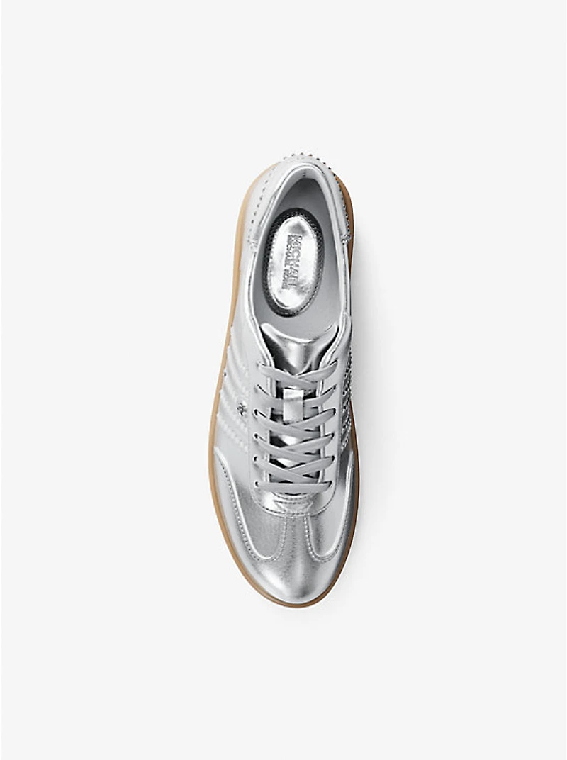 Scotty Embellished Metallic Leather Sneaker
