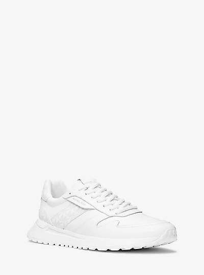 Dax Pebbled Leather and Logo Trainer