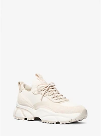 Darius Suede and Stretch Knit Trainer