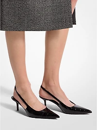 Emma Crocodile Embossed Leather Slingback Pump