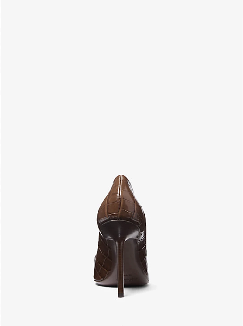 Winona Crocodile Embossed Leather Pump