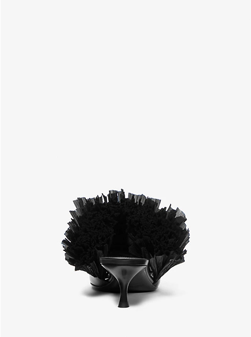 Catarina Leather and Fringe Mule