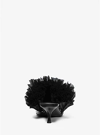 Catarina Leather and Fringe Mule